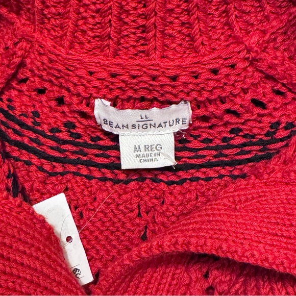 LL Bean Signature Cotton Fisherman Sweater Cardigan - Picture 7 of 10